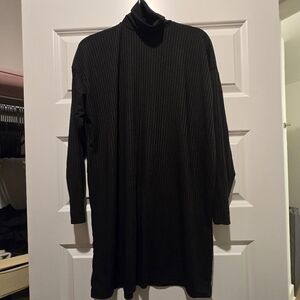 Boohoo Black Ribbed Long Sleeve Tunic